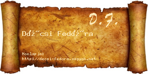 Décsi Fedóra névjegykártya